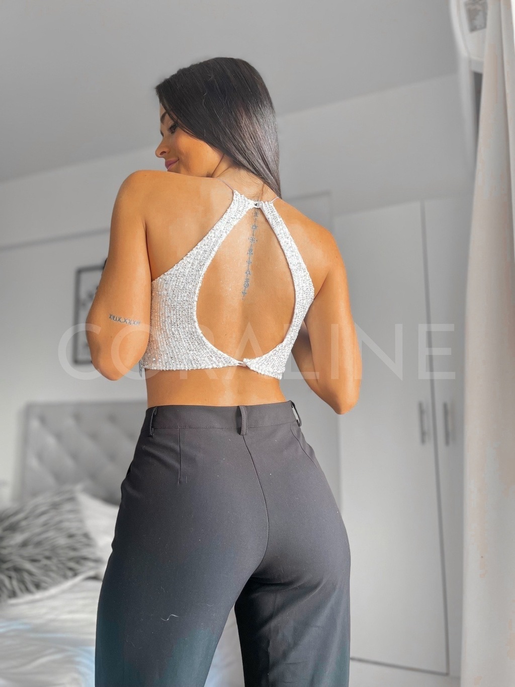 Top escote V y espalda descubierta Coraline