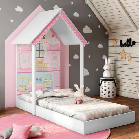 Casinha casa infantil mdf boneca Tema Peppa Pig com mini móveis