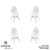 Conjunto com 4 Cadeiras Colmeia Eames Eiffel Base de Madeira Or Design - 1119 B na internet