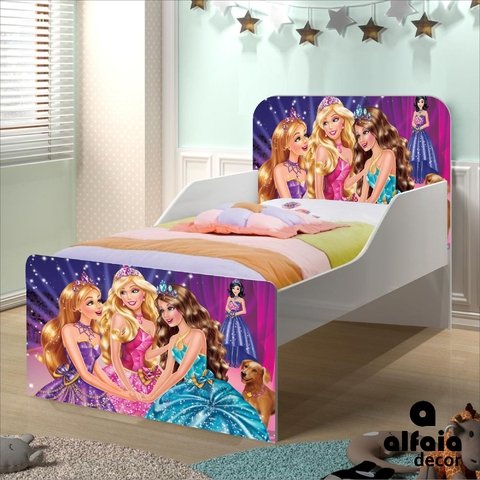 Cama Infantil Para Meninas Com Proteção Lateral da Barbie