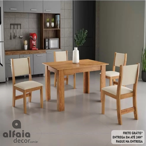 MESA ALFA COM 4 CADEIRAS VIGOR - Mobiliadora Canaan