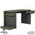 Mesa Gamer Preta e Verde - Rubi - comprar online