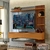 Painel Home Suspenso Ripado 3D com 2 Gavetas Para TV de Até 65" Polegadas - Europa