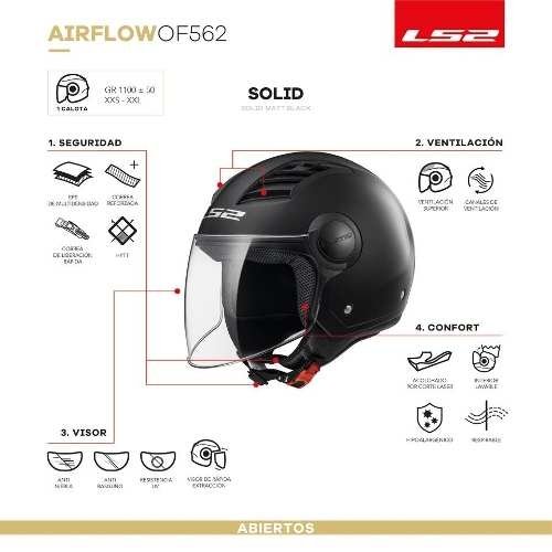 Casco 562 Airflow SOLID Negro Mate