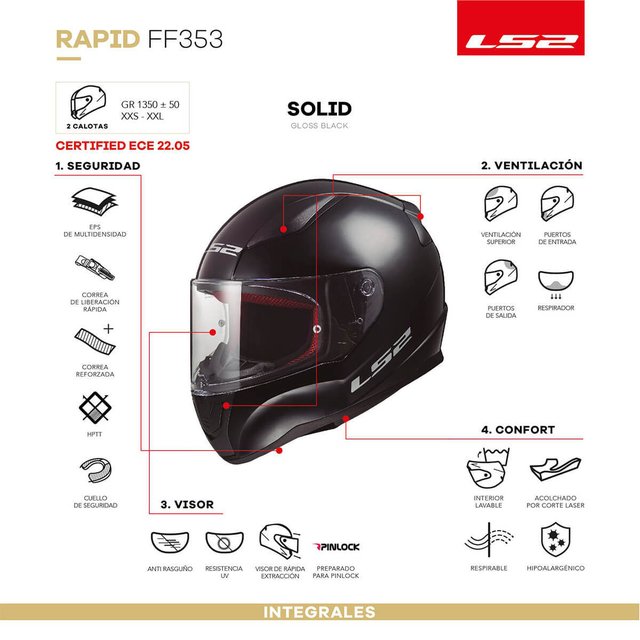 Casco Moto Integral Ls2 353 Rapid Vxv