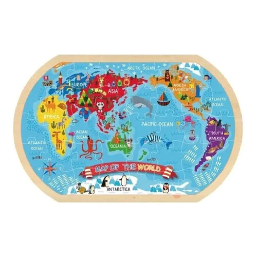 Puzzle mapamundi madera sale