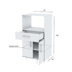 Mueble Organizador Microondas con Grill (blanco) - comprar online