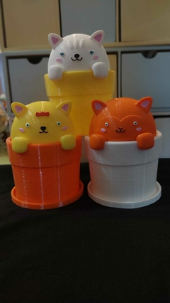 Macetas en 3d de gatitos