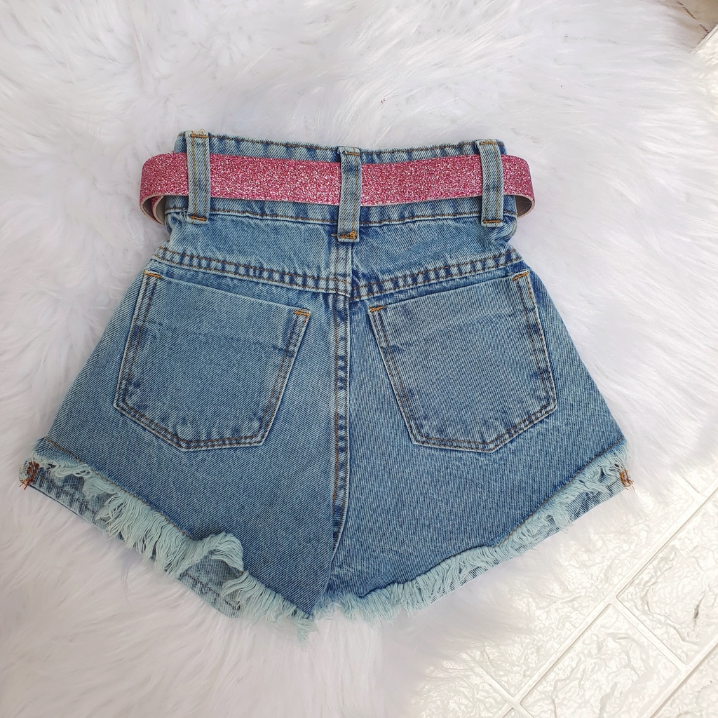 Short jeans destroyed cintura alta sale