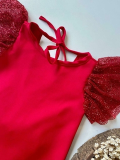 Vestido Vermelho Julia (Acompanha Laço de Cabelo) na internet