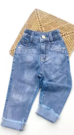 Calça Jeans Mom Metalizada