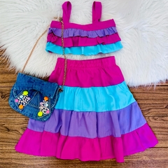 Conjunto Babadinho Colors (Saia + Cropped)