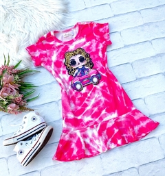 Vestido Pink Tie Dye Boneca