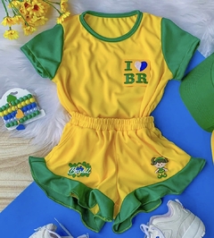 Conjunto Brasil Copa do Mundo Menininha (Blusa + Short)