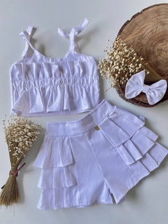 Conjunto Branco Agatha (Acompanha Laço de Cabelo)