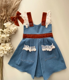 Vestido Jeans Anne (Acompanha Laço de Cabelo)