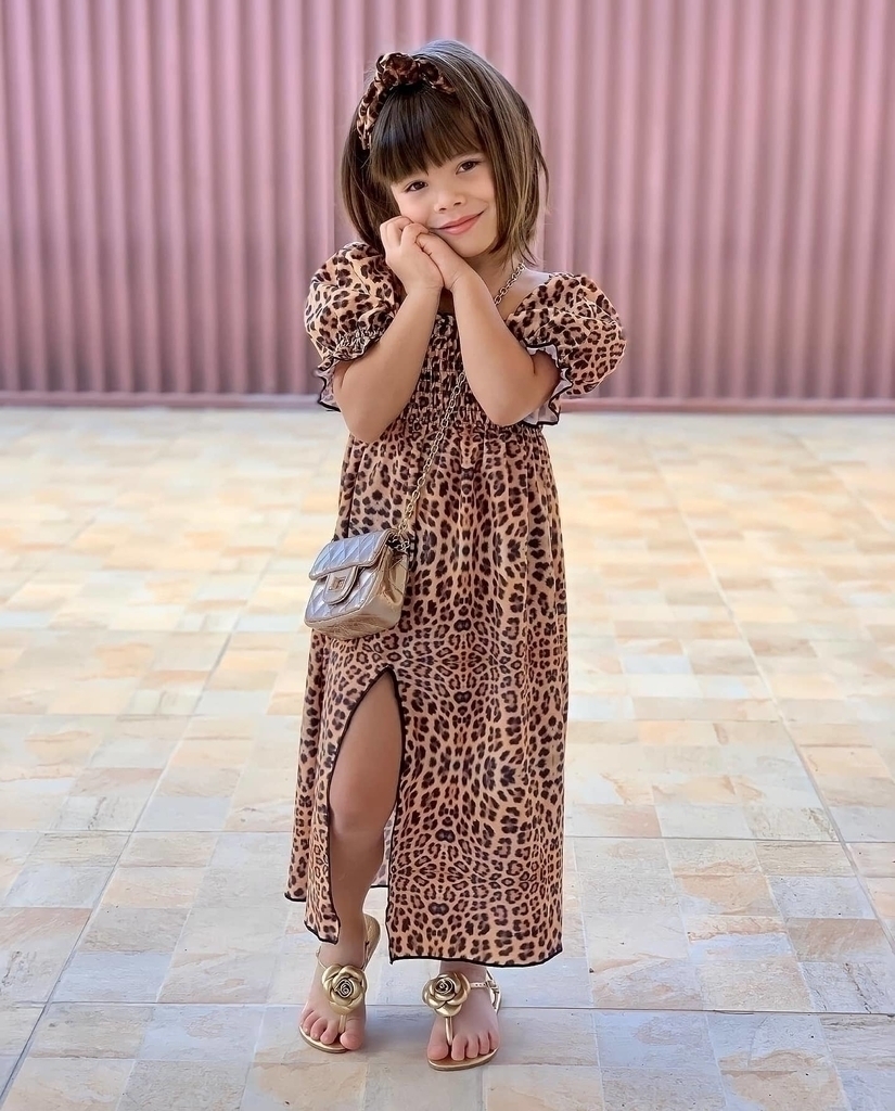 Vestido oncinha best sale midi