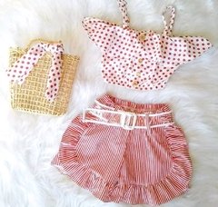 Conjunto Mix de Estampas Vermelho (acompanha cinto)