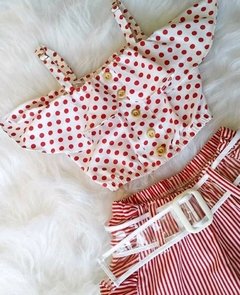 Conjunto Mix de Estampas Vermelho (acompanha cinto) na internet