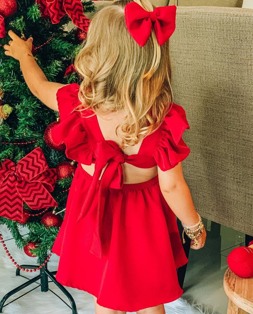 Vestido vermelho com laço discount