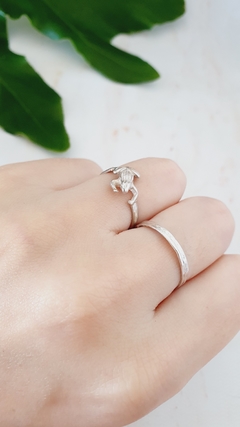 Anillo rana ranita plata