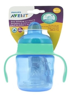 Vaso Avent Easy Sip Con Tetina Blanda Y Asas 6+ Meses 200ml