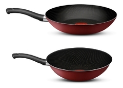 Set Sarten 24cm Y Wok 28cm Tefal Red Surprise Antiadherente