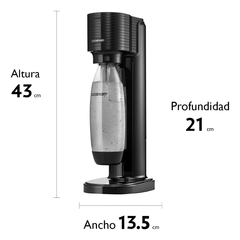 Máquina Para Hacer Soda Sodastream Gaia Negra Botella + Cilindro - comprar online