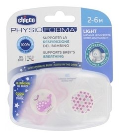 Chupetes Ultra Livianos Chicco Luminosos 2-6meses x2 unidades - comprar online