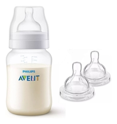 Mamadera Anticolico Philips Avent 260ml Tetinas +1m +3m +6m