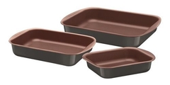 Juego Asaderas Tramontina Teflon Ant Cocina 3 Piezas Teflon - comprar online