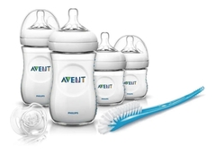 Set Recien Nacido Avent Natural 4 Mamaderas Chupete Cepillo - comprar online