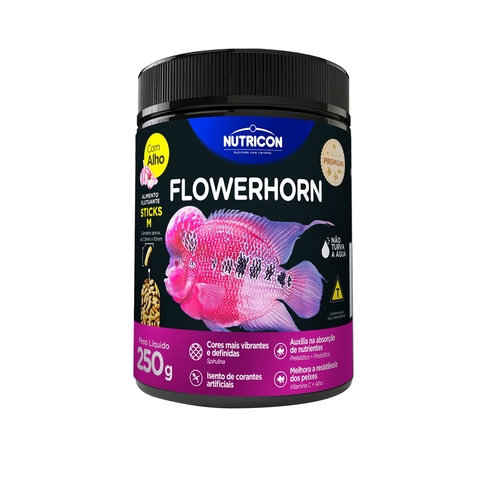Ração FlowerHorn M c/ alho 250g Nutricon