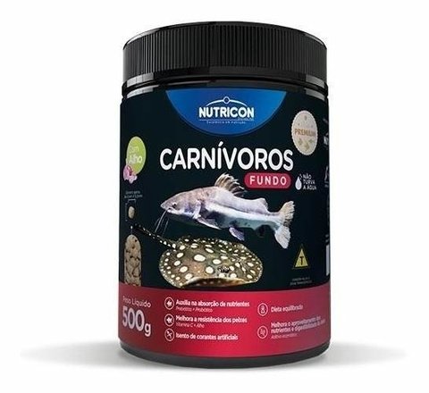 Ração Nutricon Carnivoros de Fundo c/ Alho - 500g