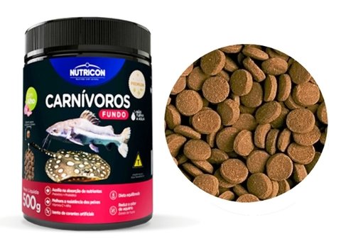 Ração Nutricon Carnivoros de Fundo c/ Alho - 500g