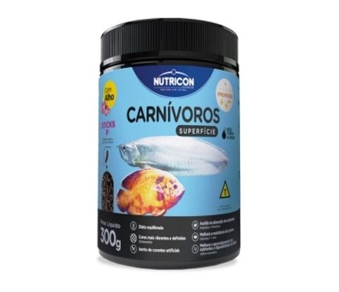 Ração Nutricon Carnivoros Superficie c/ Alho - M - 300 g