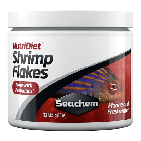 Ração Seachem Nutridiet Shrimp Flakes Plus Probiotics 50g