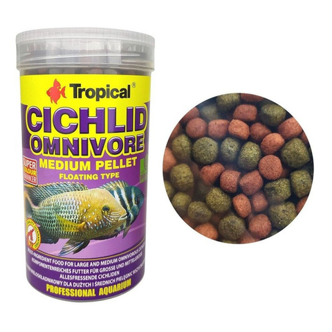 Ração Tropical Cichlid Omnivore Medium Pellet - 360g