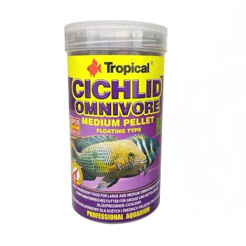 Ração Tropical Cichlid Omnivore Medium Pellet - 360g