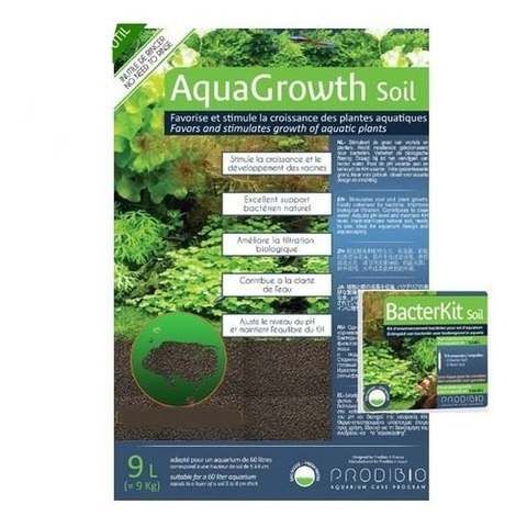 Substrato Fertil Aquagrowth Soil C/ bacter Kit - Prodibio 9L