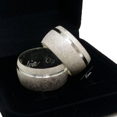 Par Aliança Prata Compromisso Namoro Diamantada 10mm - comprar online