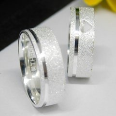 Par Aliança Prata 950 Coração 6mm Diamantada Namoro Oferta - comprar online