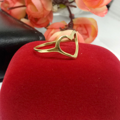 anel coração ouro 18k 750 feminino - Pratadafabrica I Atacado e Varejo de joias I Em prata 925 