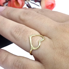 anel coração ouro 18k 750 feminino - comprar online