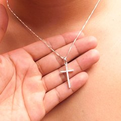 Corrente Colar Prata 925 + Pingente Crucifixo Feminino - comprar online