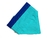 Bandana poá azul tuquesa + azul royal com bordado - comprar online