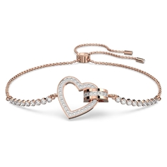 SWAROVSKI PULSERA LOVELY CORAZON ROSA