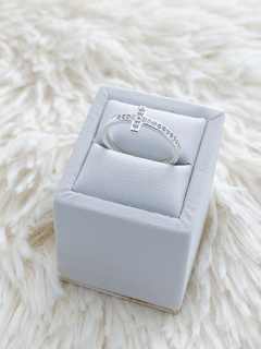 ANILLO PLATA CRUZ CON CUBICS BLANCOS