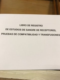 Libro Registro De Transfusiones - comprar online