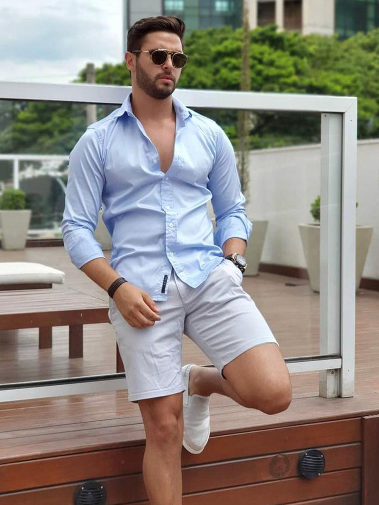 Camisa azul bebe social sales